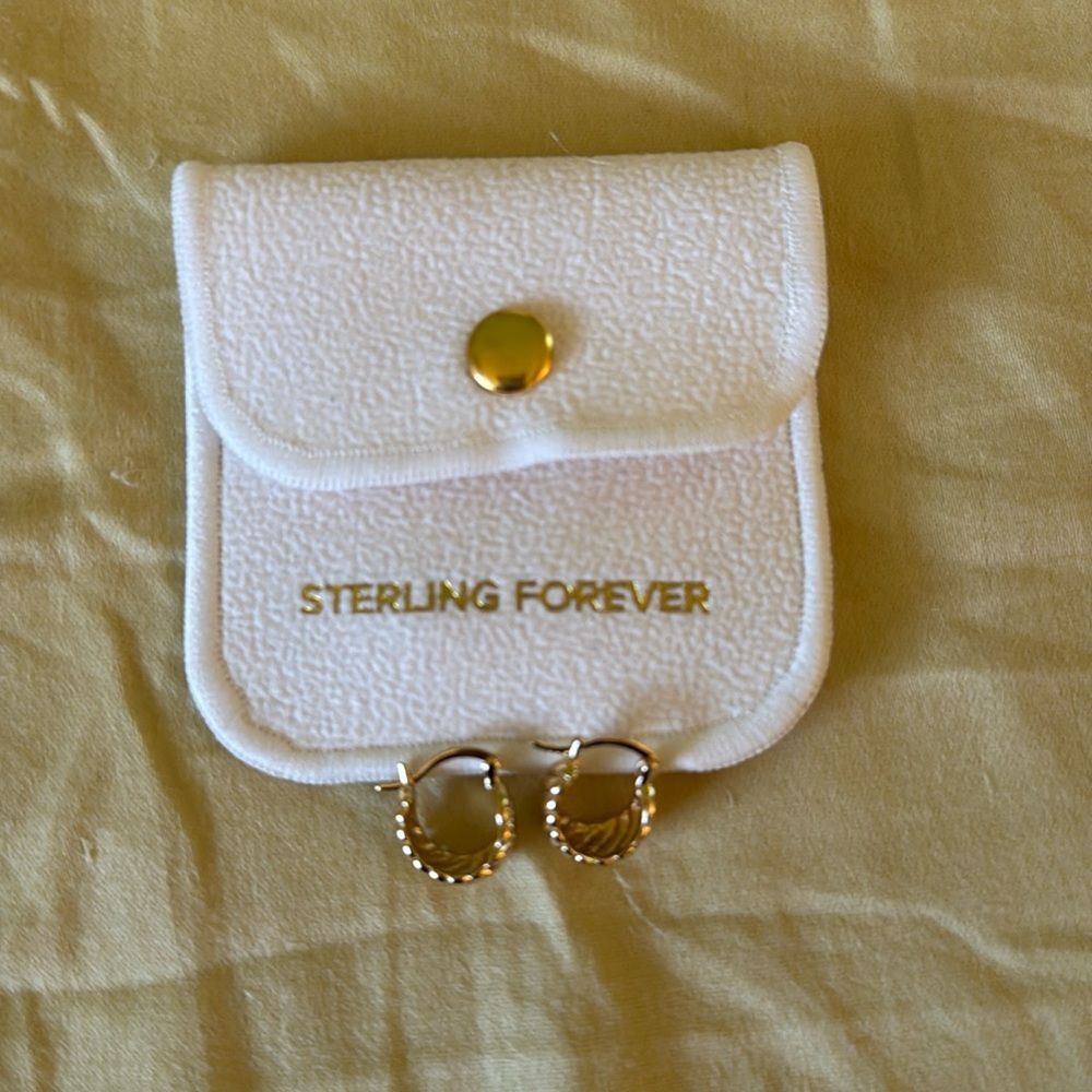 Sterling Forever Gold Plated Shell Hoops